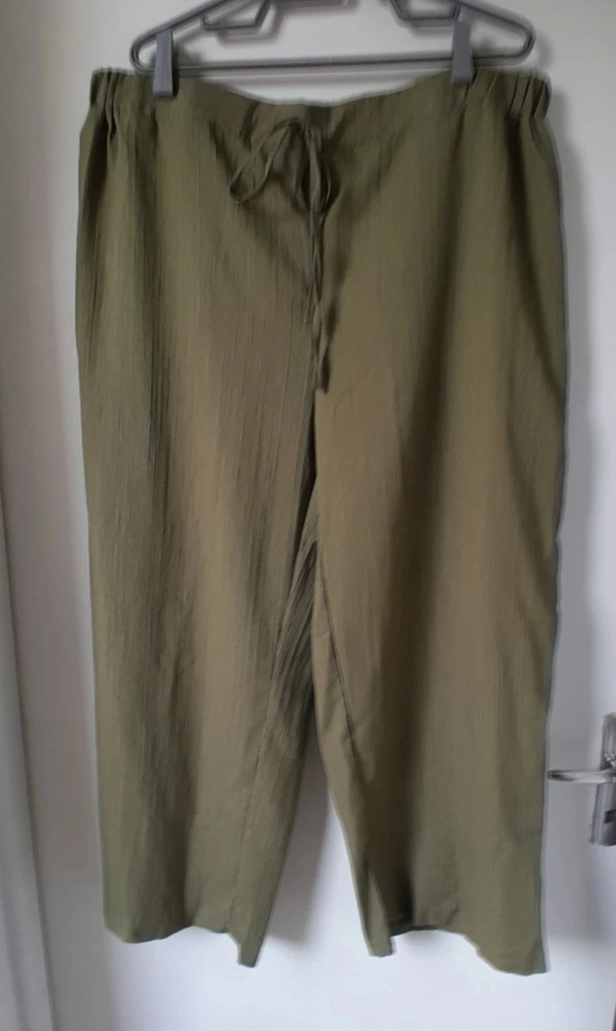 Pantalón de verano, amplio, estilo Bohème, talla 5XL Color Caqui – photo 2